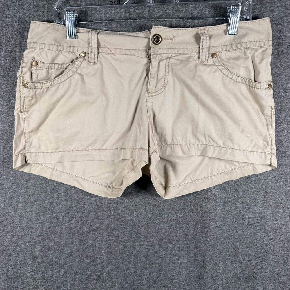 Y2k Mudd Shortie Shorts Juniors 11 Beige Chino Twill Casual Maxi Festival Camp